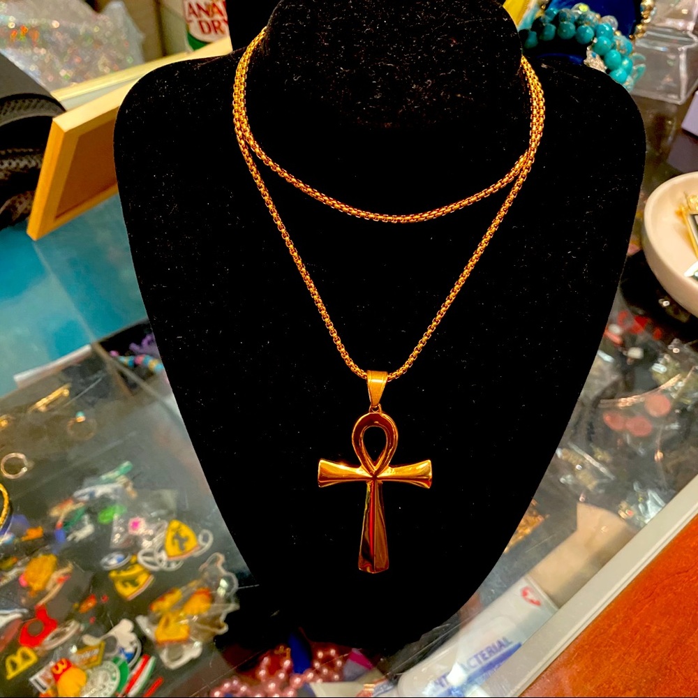 Silver tone Ankh